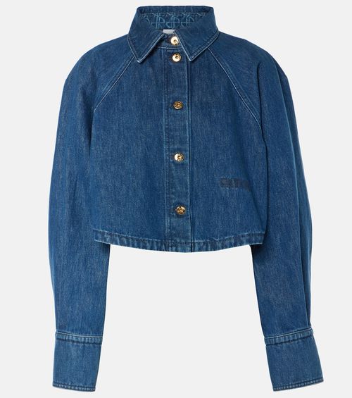Cropped denim shirt