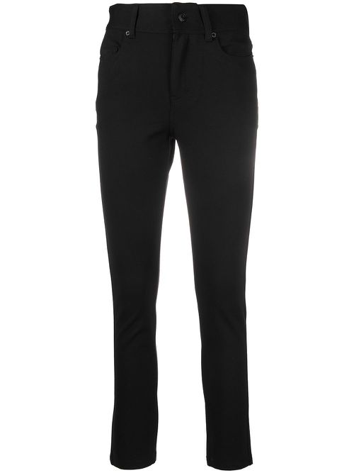 High-waisted cropped trousers - Black