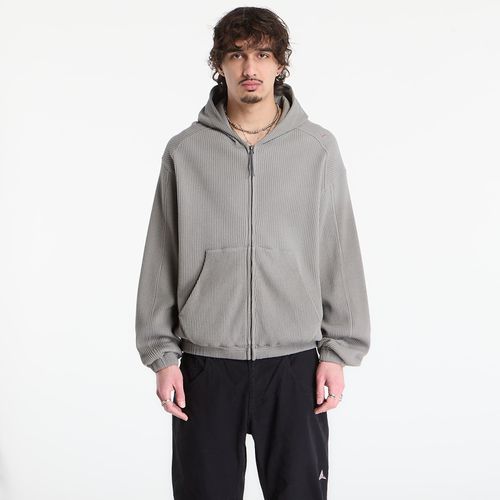 Sweatshirt ROA Bee Sun Faded Organic Waffle Zip Up Hoodie Grey