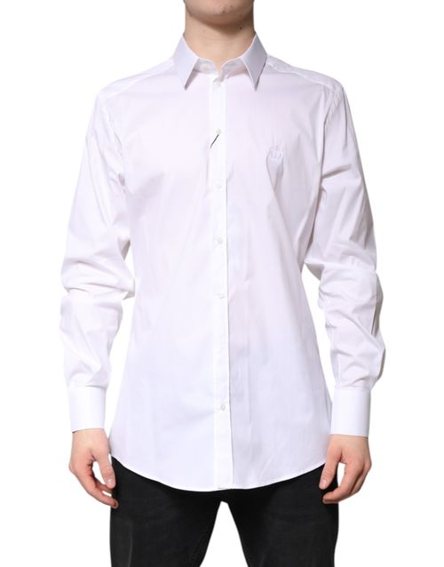 Cotton-Blend Collared Shirt — White
