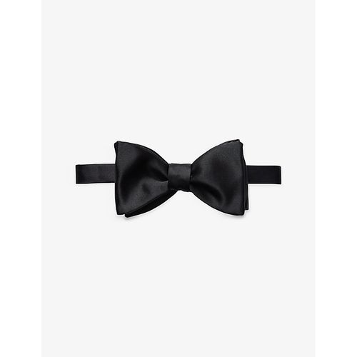 Mens Black Self-tied Silk bow tie 