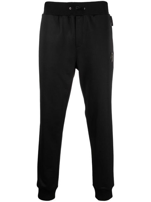 Tiger-head motif track pants - Black
