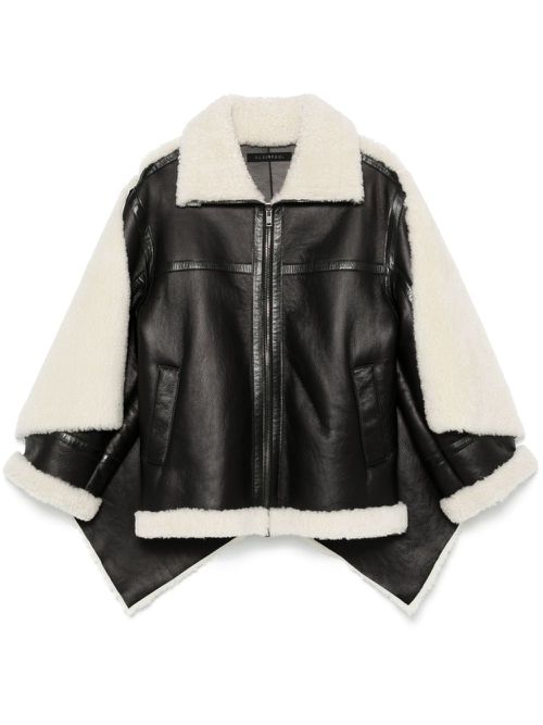 Shearling-cape jacket - Black