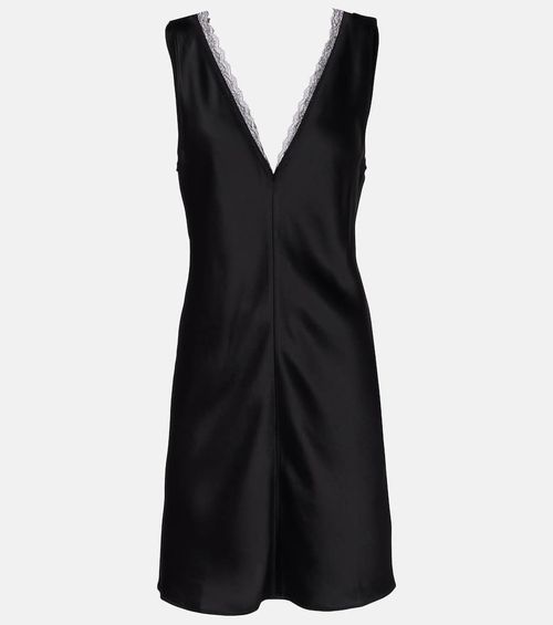 Barb lace-trimmed satin minidress