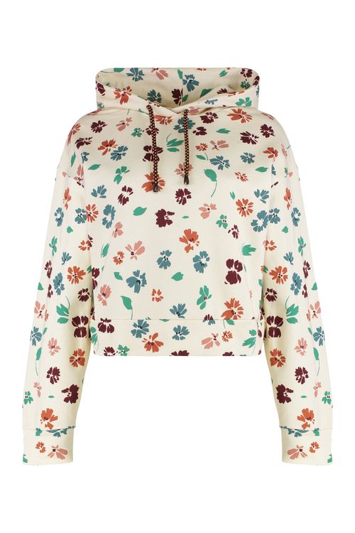 Women's Mini Floral Print Cotton Hoodie