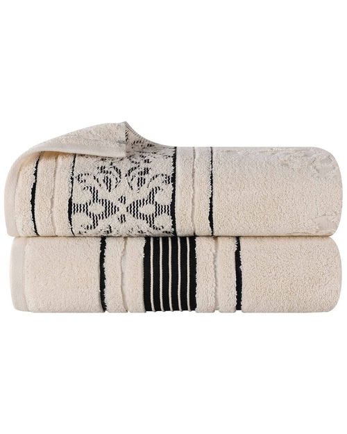 Set of 2 Sadie Zero Twist Cotton Jacquard Floral Absorbent Bath  Sheets