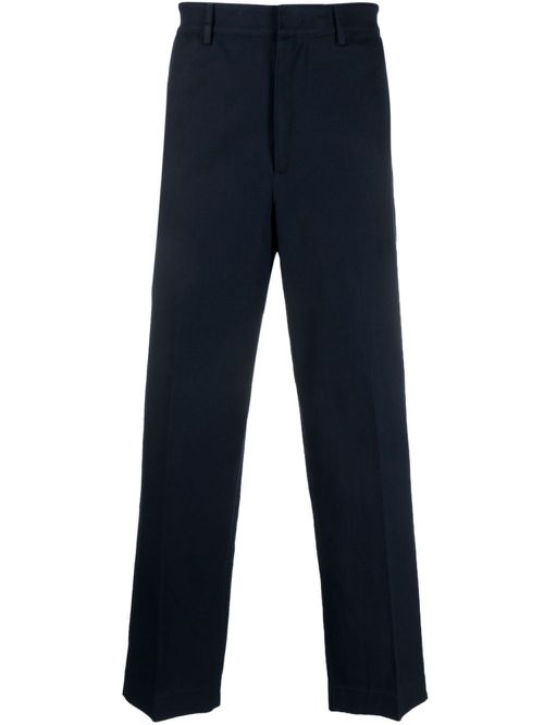 Straight-leg cotton trousers - Blue
