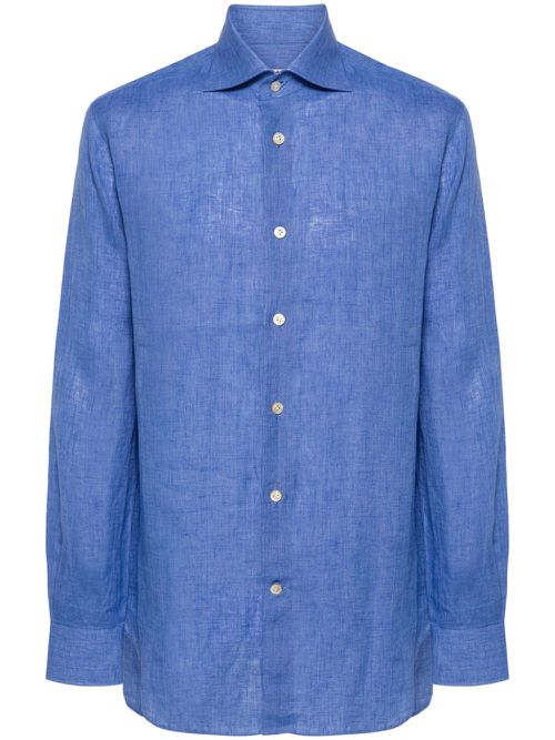 Chambray linen shirt - Blue