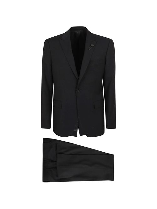 Men's Single-Breasted Wool-Lyocell Suit Jacket with Chest Pocket and Buttoned Cuffs