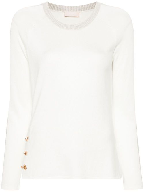 Fine-knit sweater - White