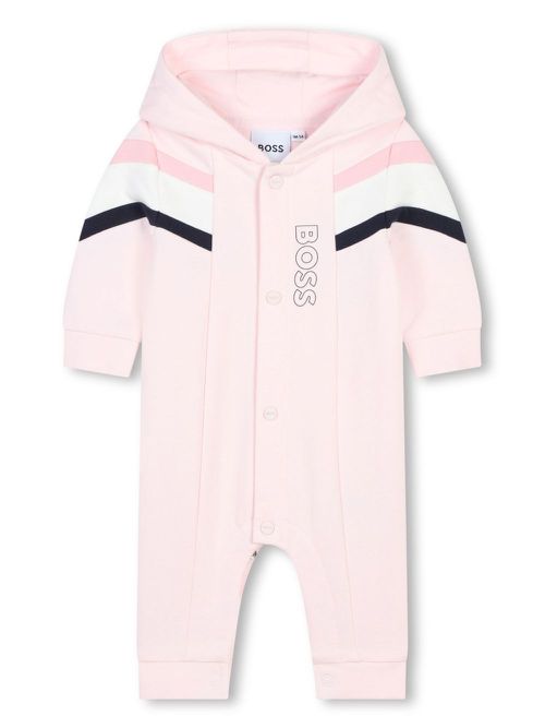 Organic cotton hooded romper - Pink