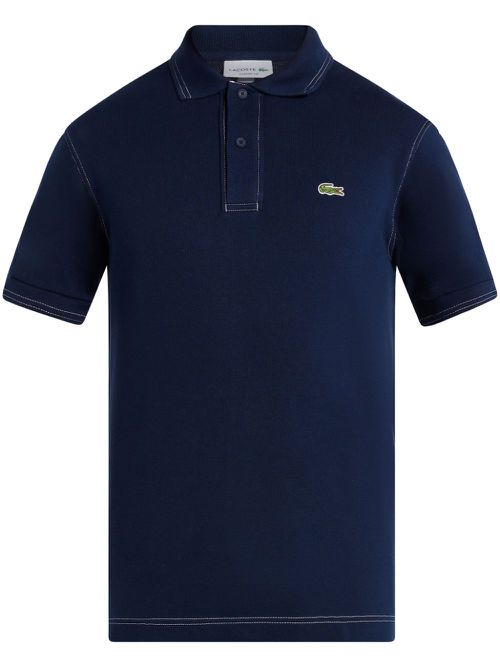 Logo-patch polo shirt - Blue