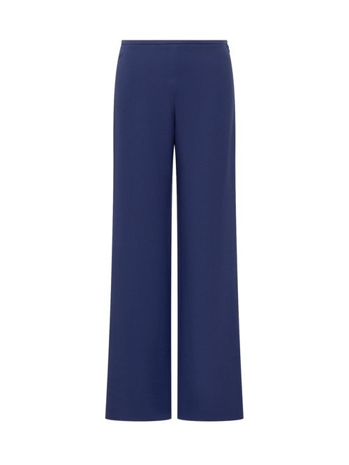 Blue Relaxed Flat Front Pants