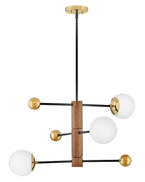 Bright Brass LED Chandelier from the Auggie Collection