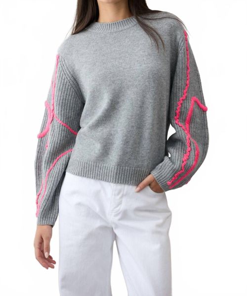 Sawyer Knit Sweater In Steel Hot Pink