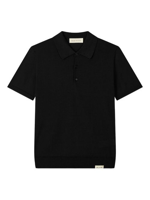 Knitted polo shirt - Black