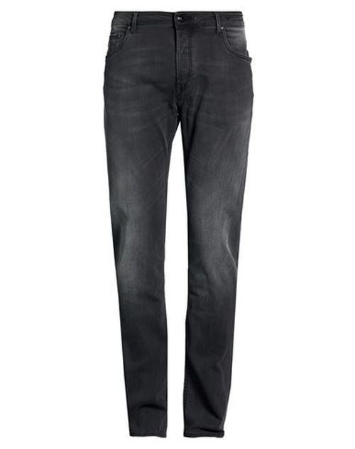 Man Jeans Black Size 34 Cotton, Elastomultiester, Elastane