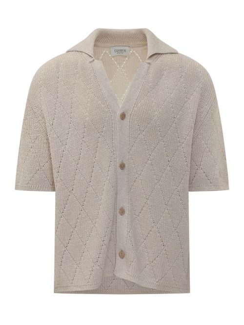 Beige Regular Knitted Shirt