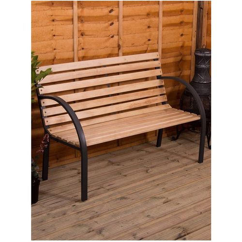 Garden Vida Slatted Garden Bench 3-Seater Patio Outdoor Garden Furniture