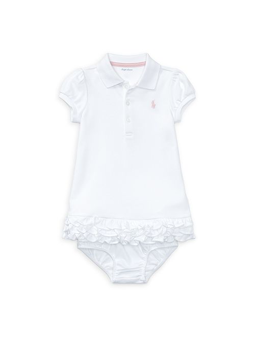 Baby Girl's 2-Piece Cupcake Polo Dress & Bloomers Set - White