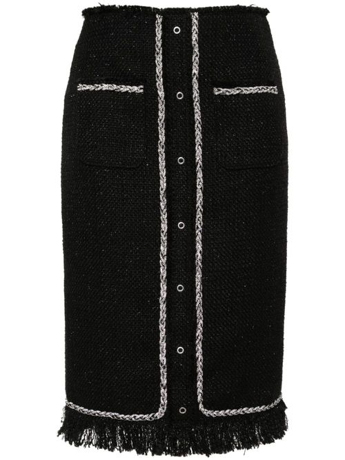 Rhinestone-embellished midi skirt - Black
