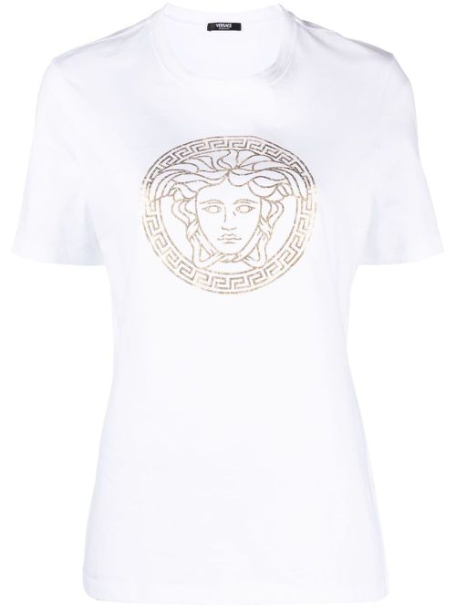 Medusa Head-print cotton T-shirt - White