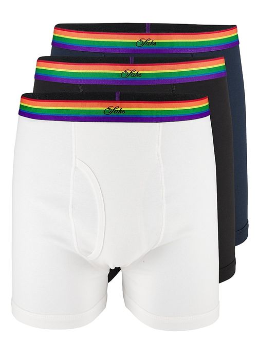 Men's COLLECTION Pride Stretch-Cotton Boxer Briefs - Moonless