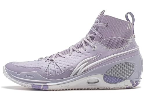 LI-NING Wade 808 4 Ultra Men Basketball Shoes Lightweight High Rebound Stable Professional Match Shoes White Purple US