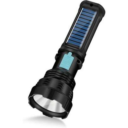 Led Solar Flashlight, 1500 Lumens Led Solar Handheld Rechargeable Flashlight, 2000 MAh Battery For Camping And Emergencie