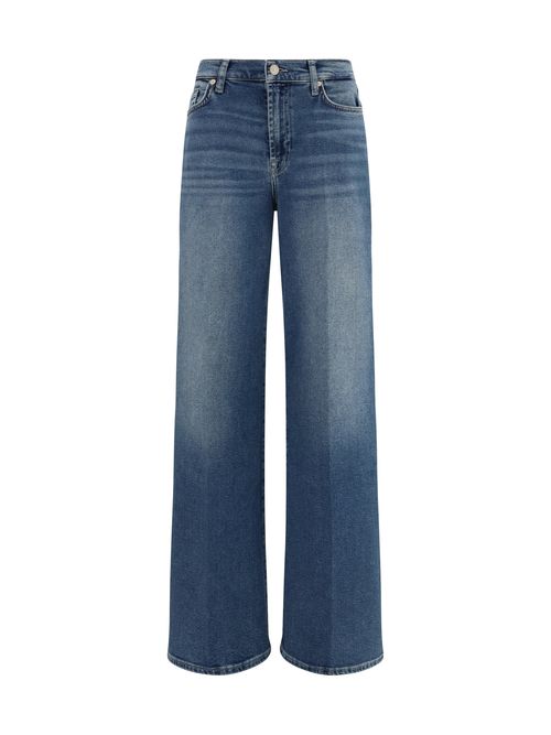 High-Stretch Flared Denim Jeans — Blue