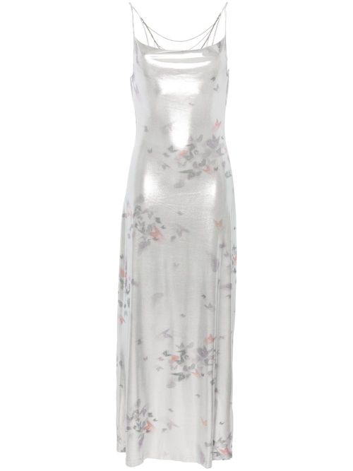 Ita laminated maxi dress - Silver