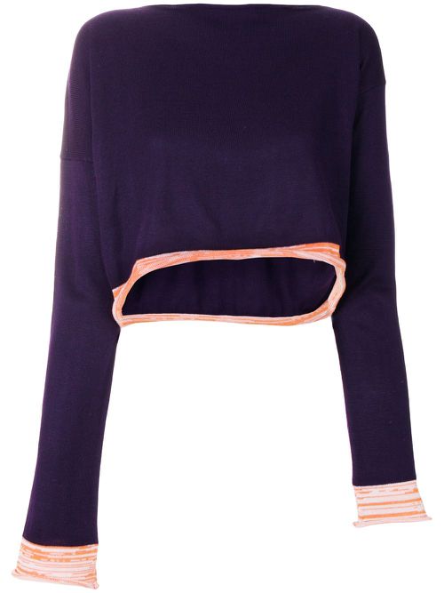 1991 asymmetric knitted blouse - Purple