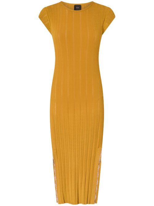 PINKO ribbed midi dress - Yellow