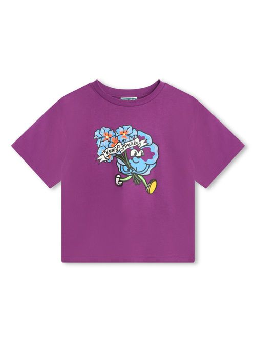 Graphic-print cotton T-shirt - Purple