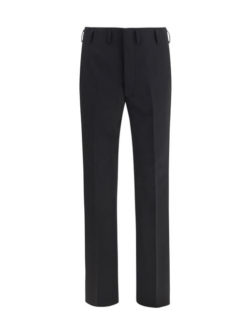 Tailored High-Waist Wool Trousers — Black