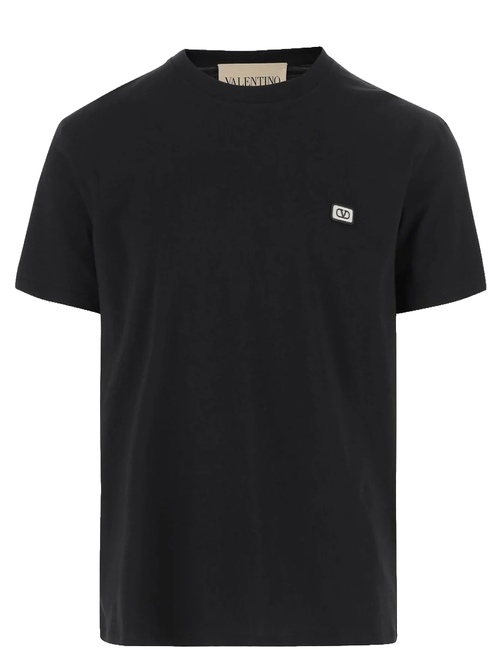 Valentino Chez Valentino-Printed Crewneck T-Shirt in Black - Black