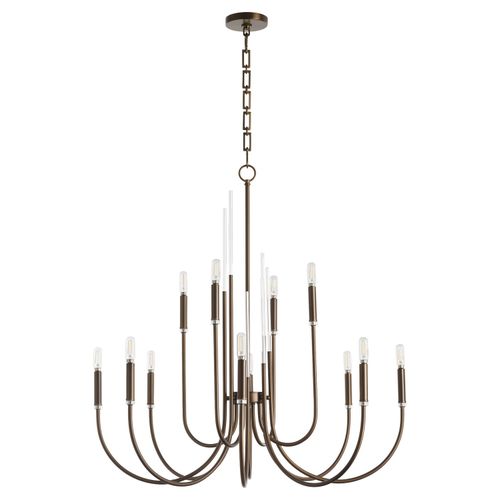 Dark Brass 12 Light Chandelier from the SUMMIT Collection