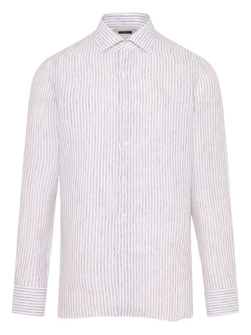 Finamore 1925 Napoli striped shirt - Brown