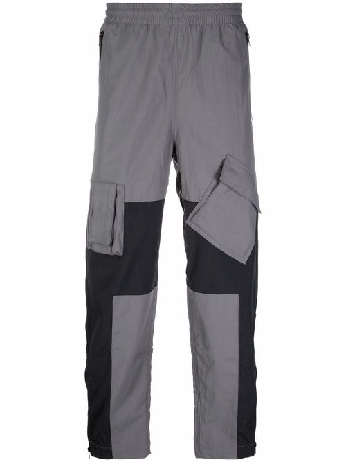 Panelled-Shell track pants - Grey