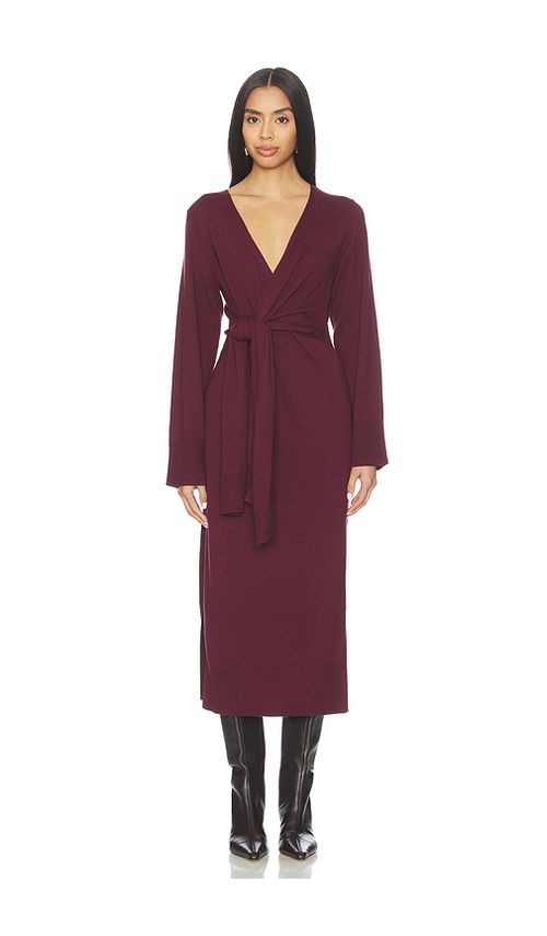 SIMKHAI Skyla Wrap Dress in Sangria. S also in L