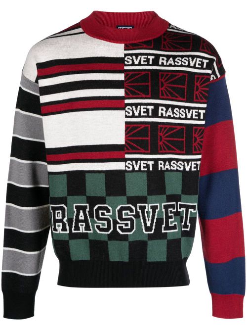 Intarsia-knit wool-blend jumper - Black