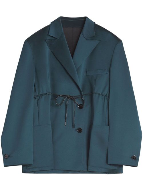 Drawstring-waist blazer - Blue