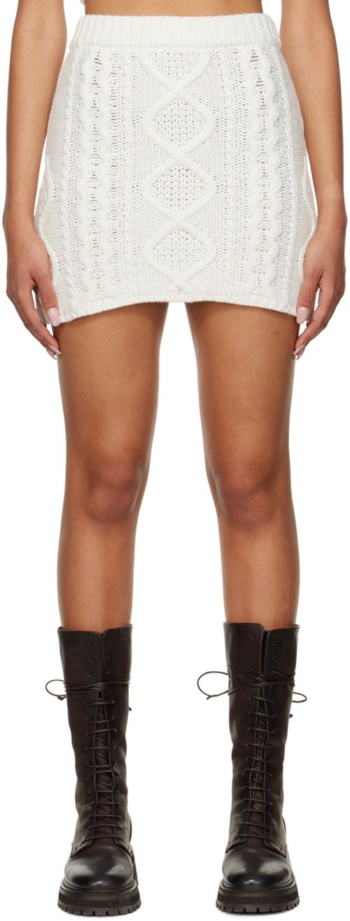 Off white nylon mini skirt