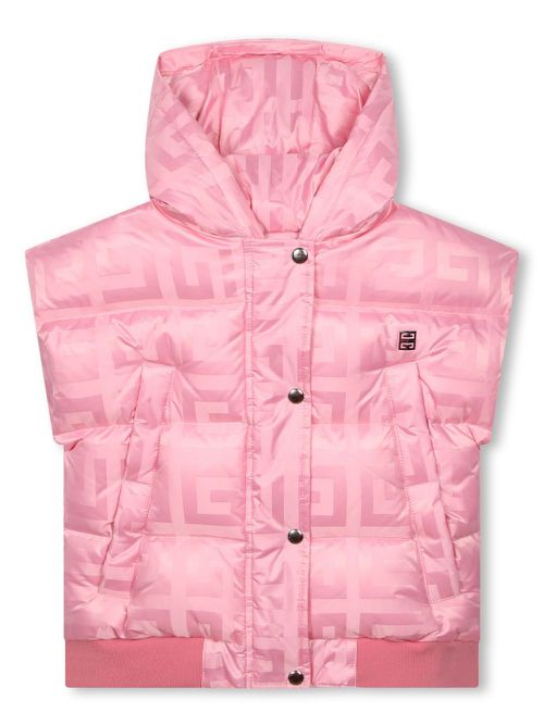 4G-jacquard down gilet - Pink