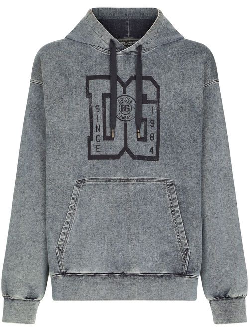Logo-print drawstring hoodie - Grey