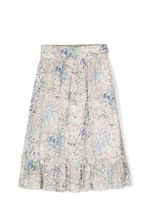 Ditsy floral ruffled skirt - Neutrals