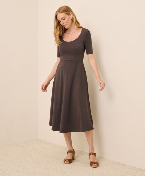 Women's Chocolate Heather Fit & Flare Signature Scoop Dre
