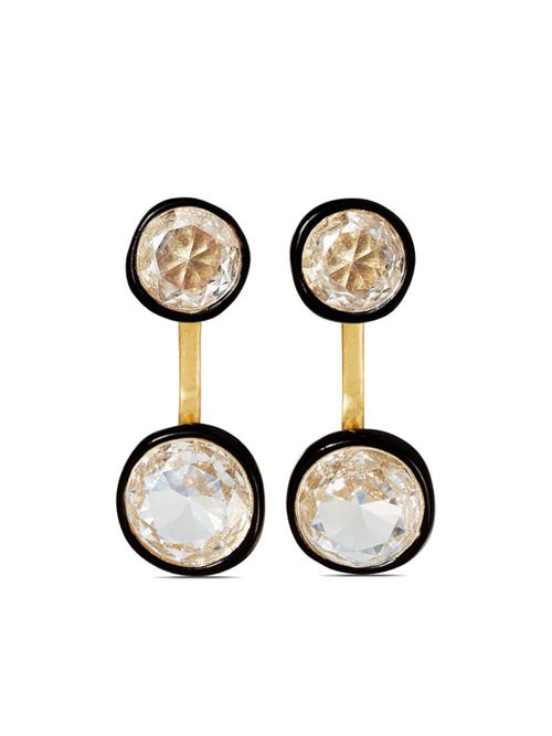 Diamond Girl float earrings - Black
