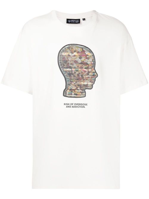 Graphic-print stretch-cotton T-shirt - White