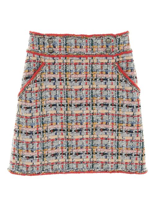 CHANEL Pre-Owned 1986-1988 tweed mini skirt - Red